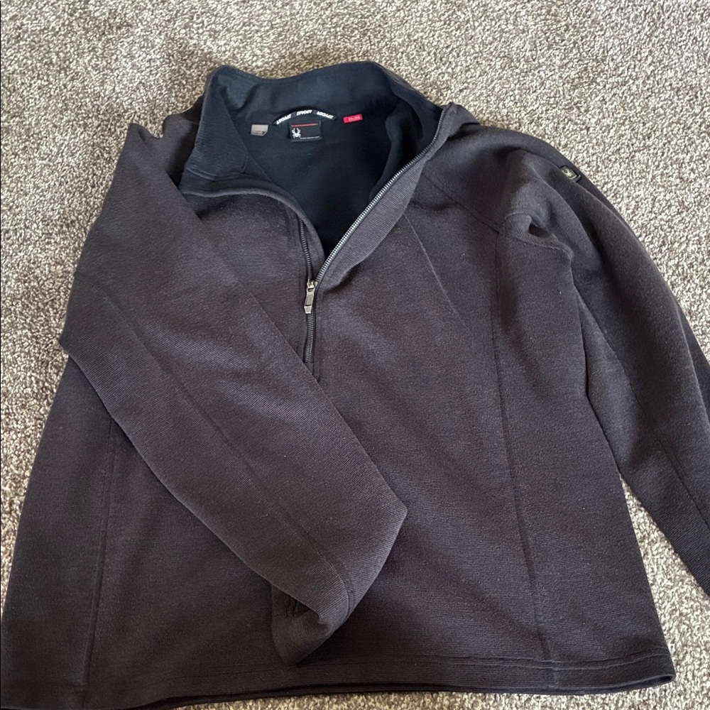 Spyder Men's Dark Gray Zip-Up Sweater